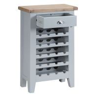 See more information about the Lighthouse Wine Rack Grey & Oak 5 Shelf 1 Drawer